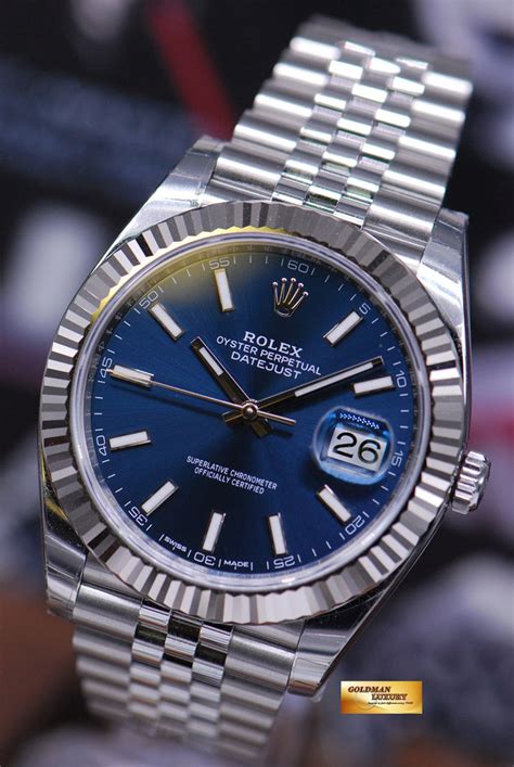 rolex oyster perpetual datejust 41 blue dial price|Rolex Datejust 41 bezel.